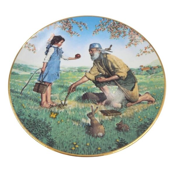 Johnny Appleseed American Folk Heroes Series Porcelain Collector's Plate Vintage - Picture 3 of 11